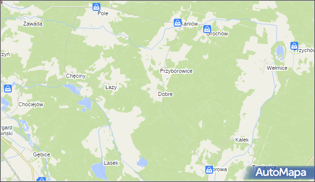 mapa Dobre gmina Gubin, Dobre gmina Gubin na mapie Targeo