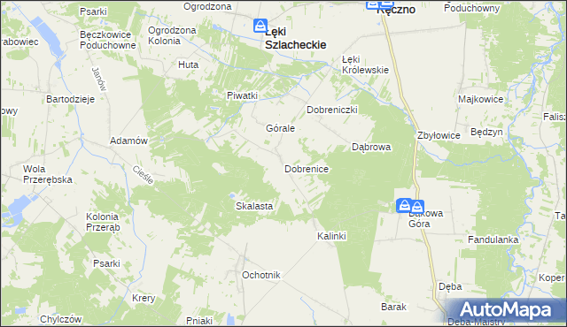 mapa Dobrenice, Dobrenice na mapie Targeo