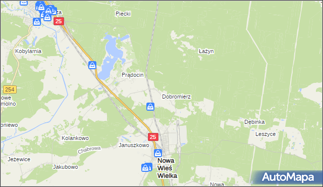 mapa Dobromierz gmina Nowa Wieś Wielka, Dobromierz gmina Nowa Wieś Wielka na mapie Targeo