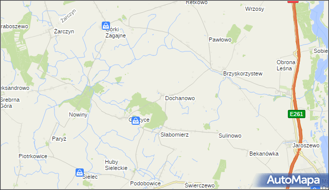mapa Dochanowo, Dochanowo na mapie Targeo