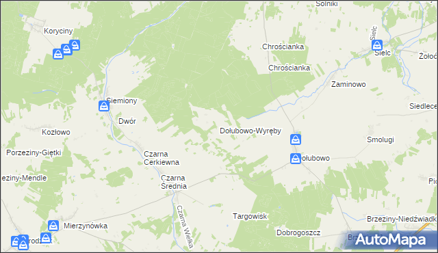 mapa Dołubowo-Wyręby, Dołubowo-Wyręby na mapie Targeo