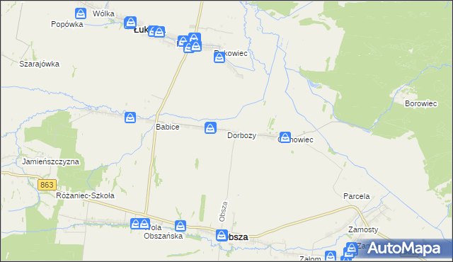 mapa Dorbozy, Dorbozy na mapie Targeo