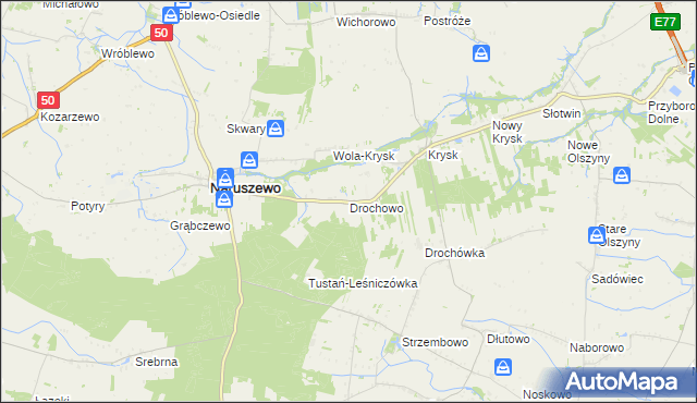 mapa Drochowo, Drochowo na mapie Targeo