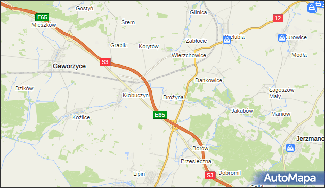 mapa Drożyna, Drożyna na mapie Targeo