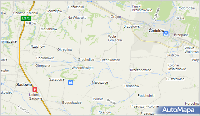 mapa Drzenkowice, Drzenkowice na mapie Targeo