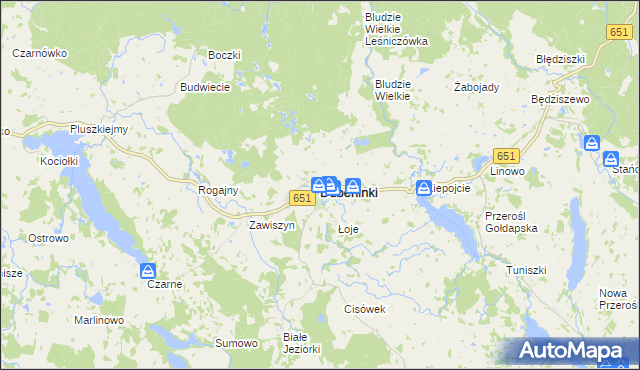 mapa Dubeninki, Dubeninki na mapie Targeo