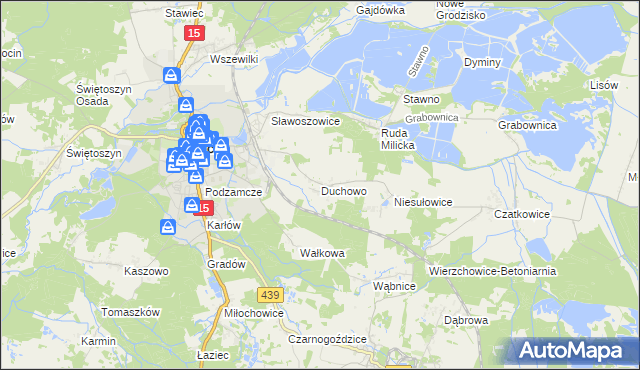 mapa Duchowo, Duchowo na mapie Targeo