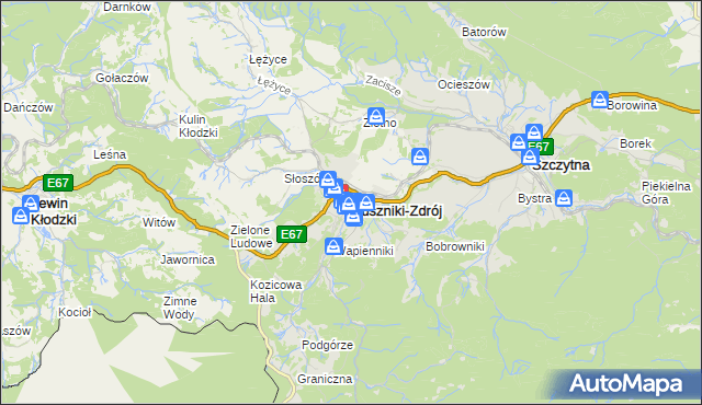mapa Duszniki-Zdrój, Duszniki-Zdrój na mapie Targeo