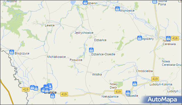 mapa Dzbańce-Osiedle, Dzbańce-Osiedle na mapie Targeo