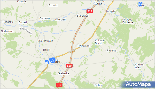 mapa Dziecinne, Dziecinne na mapie Targeo