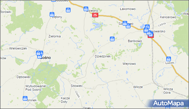 mapa Dziedzinek, Dziedzinek na mapie Targeo