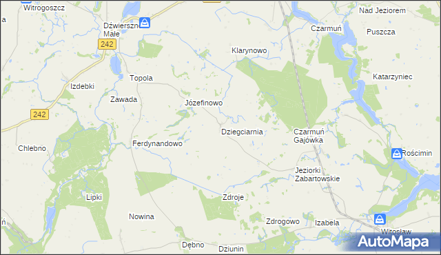 mapa Dziegciarnia, Dziegciarnia na mapie Targeo