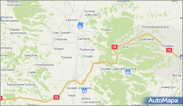 mapa Dzielce, Dzielce na mapie Targeo