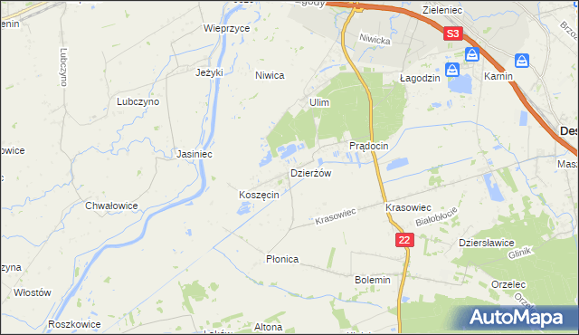 mapa Dzierżów, Dzierżów na mapie Targeo