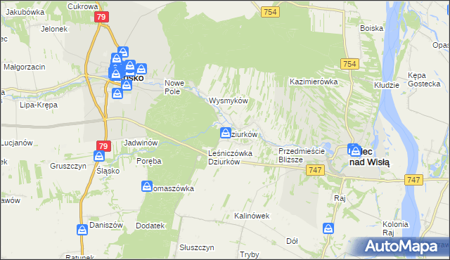 mapa Dziurków, Dziurków na mapie Targeo