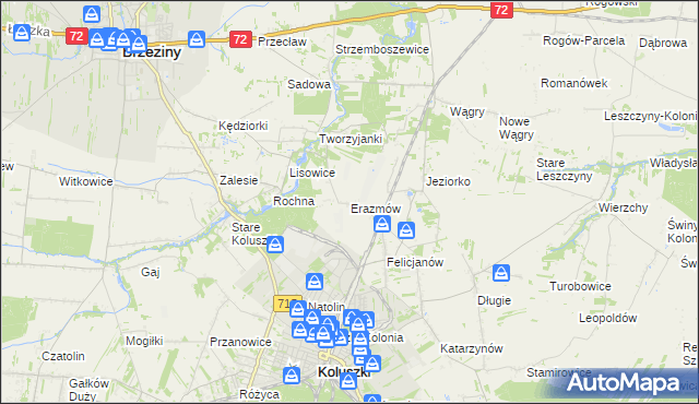 mapa Erazmów, Erazmów na mapie Targeo