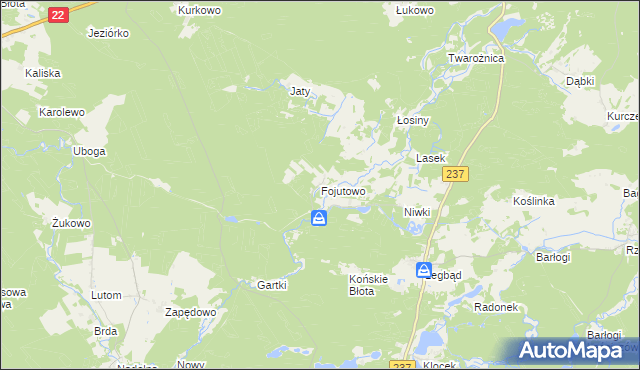 mapa Fojutowo, Fojutowo na mapie Targeo