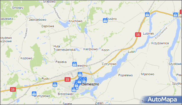 mapa Folusz gmina Trzemeszno, Folusz gmina Trzemeszno na mapie Targeo