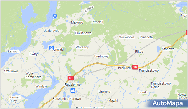 mapa Frednowy, Frednowy na mapie Targeo