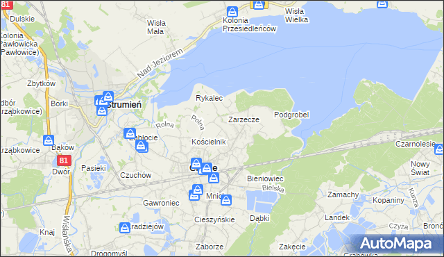 mapa Frelichów, Frelichów na mapie Targeo