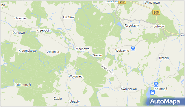 mapa Gacko, Gacko na mapie Targeo