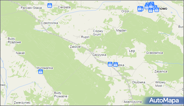 mapa Gaczyska, Gaczyska na mapie Targeo