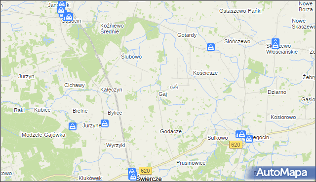 mapa Gaj gmina Świercze, Gaj gmina Świercze na mapie Targeo