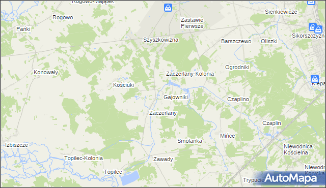 mapa Gajowniki, Gajowniki na mapie Targeo