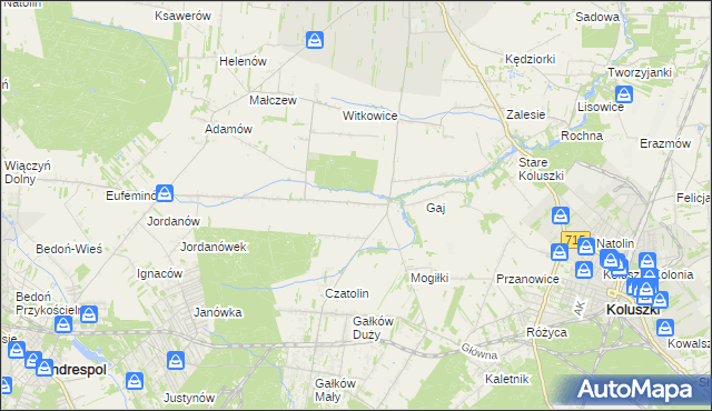 mapa Gałkówek-Parcela, Gałkówek-Parcela na mapie Targeo