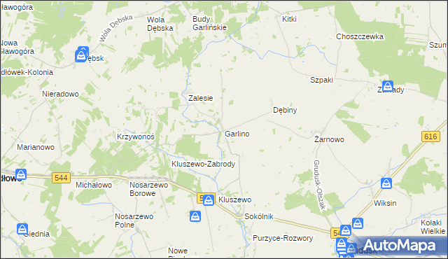 mapa Garlino, Garlino na mapie Targeo
