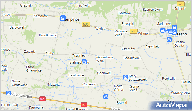 mapa Gawartowa Wola, Gawartowa Wola na mapie Targeo