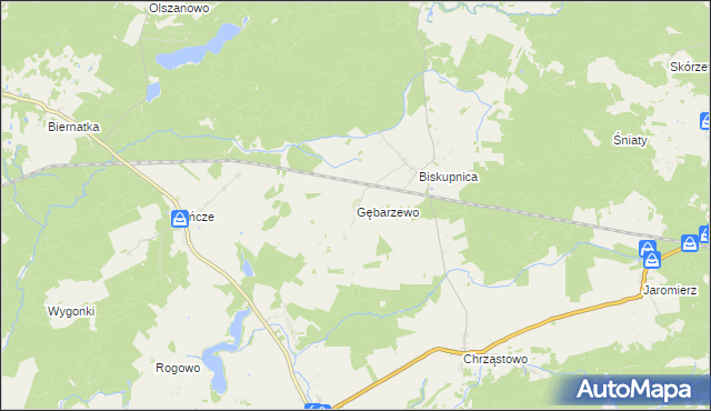 mapa Gębarzewo gmina Człuchów, Gębarzewo gmina Człuchów na mapie Targeo