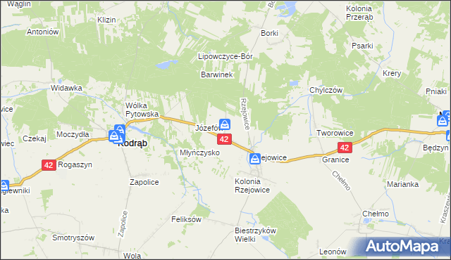 mapa Gembartówka, Gembartówka na mapie Targeo