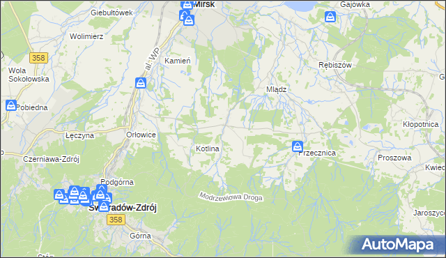 mapa Gierczyn gmina Mirsk, Gierczyn gmina Mirsk na mapie Targeo
