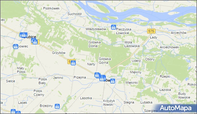 mapa Gilówka Górna, Gilówka Górna na mapie Targeo