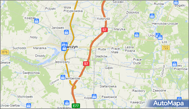 mapa Gładków, Gładków na mapie Targeo