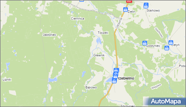 mapa Glewnik, Glewnik na mapie Targeo