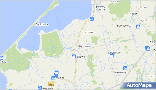 mapa Gleźnówko, Gleźnówko na mapie Targeo