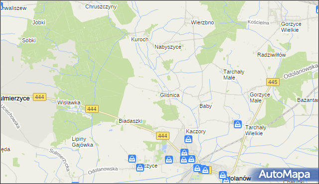 mapa Gliśnica gmina Odolanów, Gliśnica gmina Odolanów na mapie Targeo