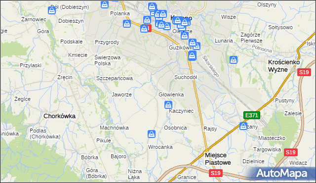 mapa Głowienka, Głowienka na mapie Targeo