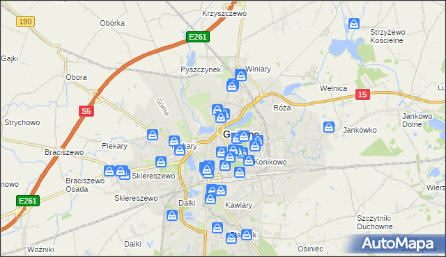 mapa Gniezna, Gniezno na mapie Targeo