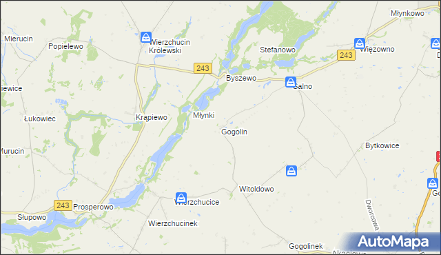 mapa Gogolin gmina Koronowo, Gogolin gmina Koronowo na mapie Targeo
