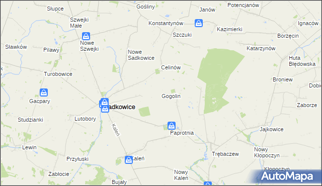 mapa Gogolin gmina Sadkowice, Gogolin gmina Sadkowice na mapie Targeo