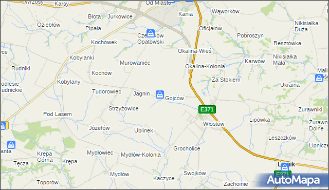 mapa Gojców, Gojców na mapie Targeo