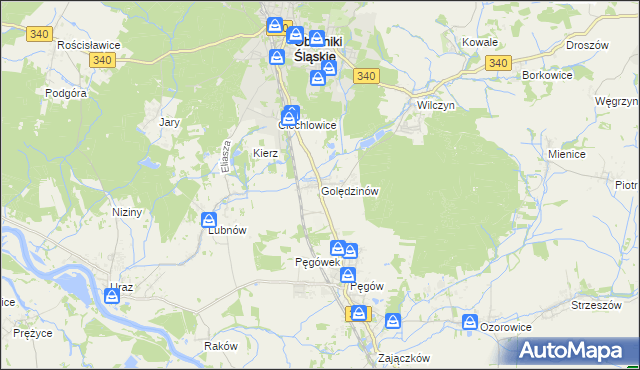 mapa Golędzinów, Golędzinów na mapie Targeo
