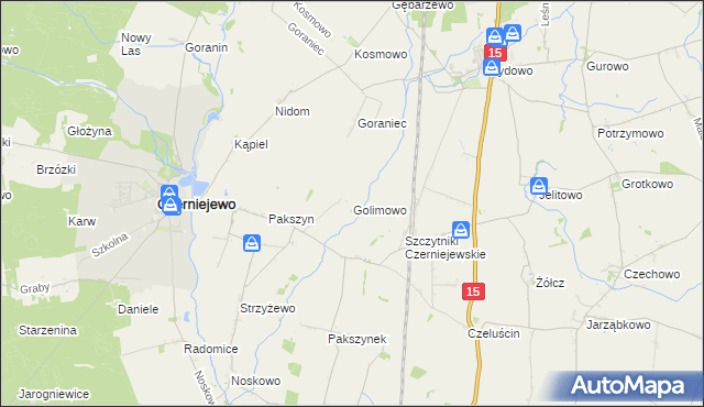 mapa Golimowo, Golimowo na mapie Targeo