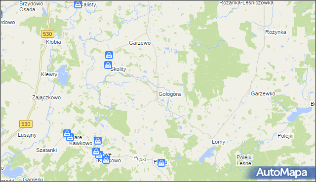 mapa Gołogóra gmina Świątki, Gołogóra gmina Świątki na mapie Targeo