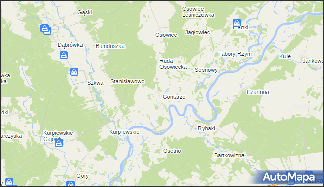 mapa Gontarze, Gontarze na mapie Targeo