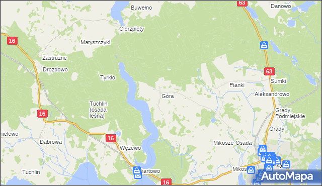 mapa Góra gmina Orzysz, Góra gmina Orzysz na mapie Targeo