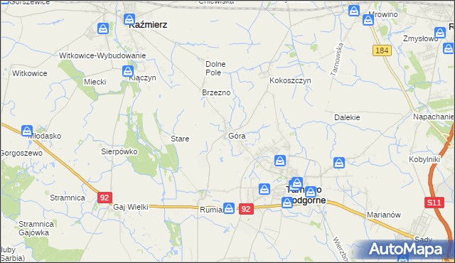 mapa Góra gmina Tarnowo Podgórne, Góra gmina Tarnowo Podgórne na mapie Targeo